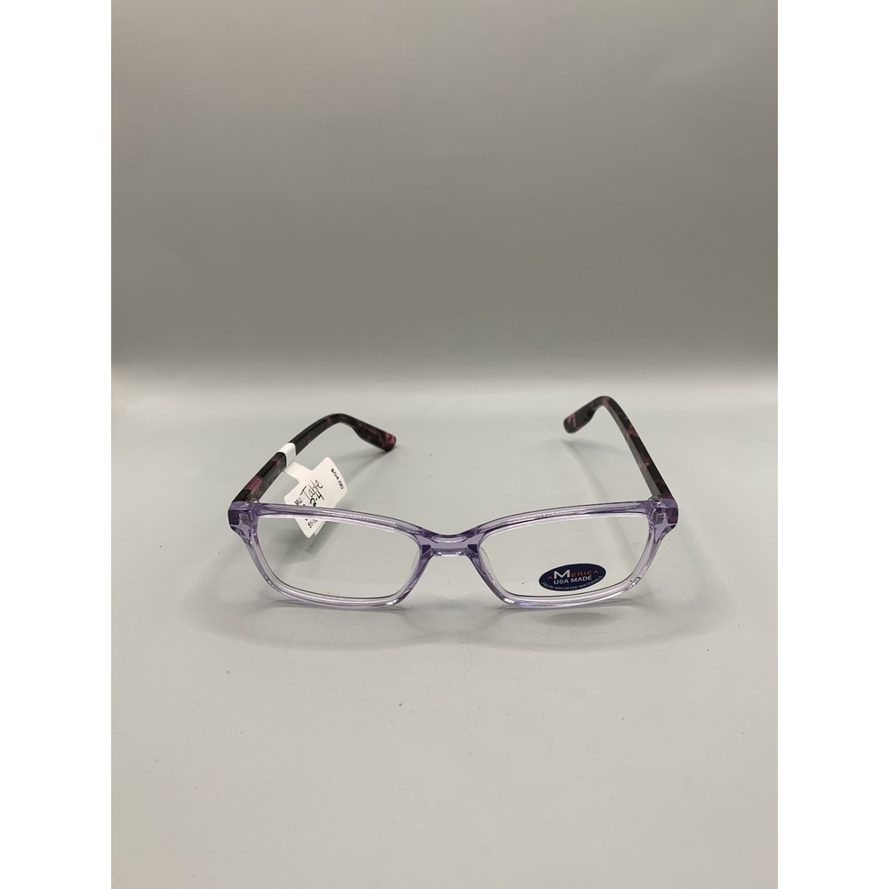 M America Eyeglasses MU204 51-16-140 Purple Clear Rectangle Frames Only Demo Len